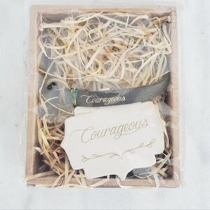 Handmade Leather Bracelet Courageous Inspirational Motivational Jewelry Wood Box